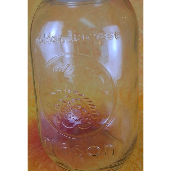 GOLDEN HARVEST MASON JAR 7" With Screw On White Lid Bottom# 43204 67 - Picture 3 of 8